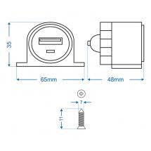 USB-Nachrüststeckdose 12 Volt, 2100mA mit Kabelsatz Trabant